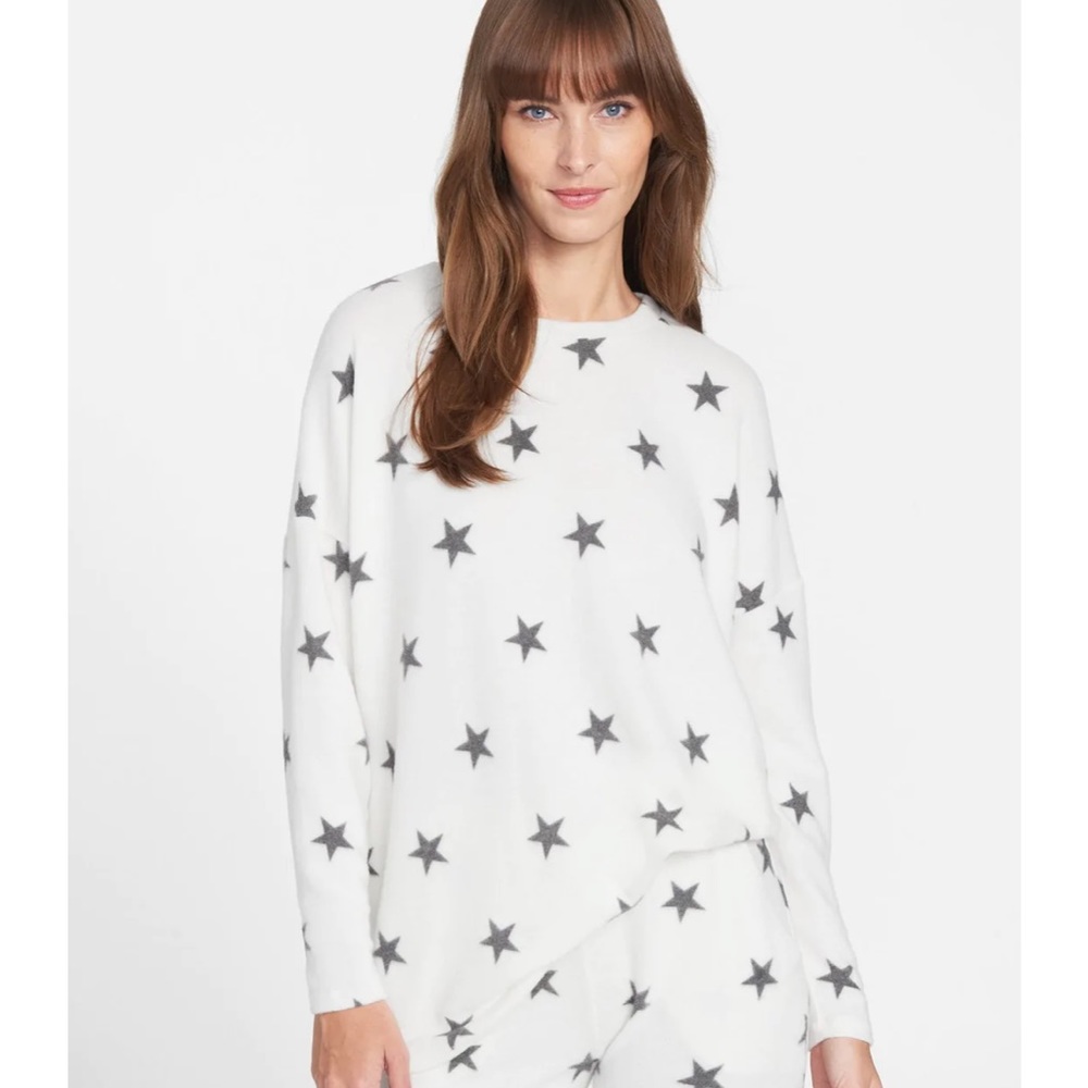 TALL - Comfy Soft Long Sleeve Pullover Sweater Star Patterned Top - Picture 3 of 6